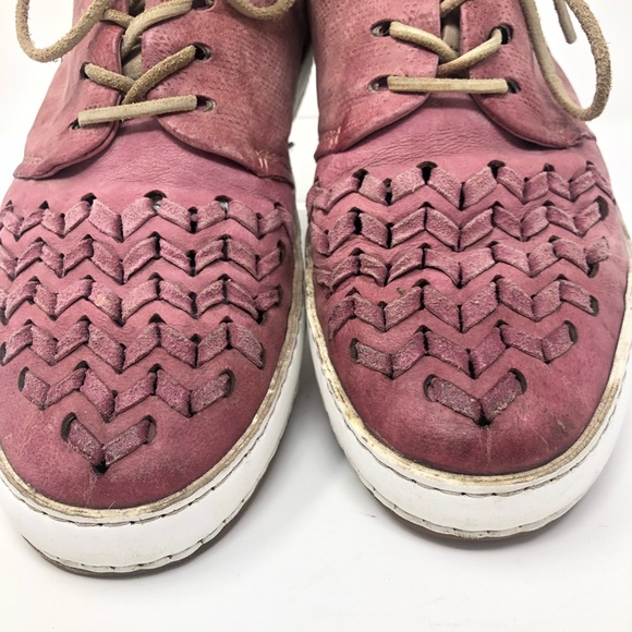 AS 98 Braided Pink Leather Sneakers - Made in Italy - Size 39 US 9 Womens - Picture 4 of 7